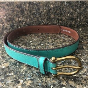 Turquoise Hand-painted Leather Belt Small